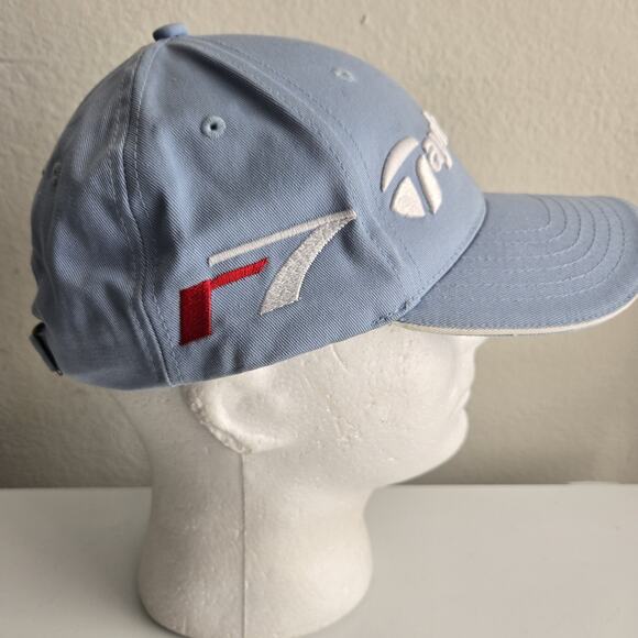 TaylorMade Golf Hat Cap‎ Strapback Adjustable r7 Tmax Light Blue Pro Tour - Picture 6 of 8